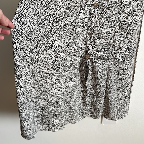 NWT MIDI Dress Sienna Sky Spotted Small Ivory Black Button Animal Long Shift - Picture 5 of 12